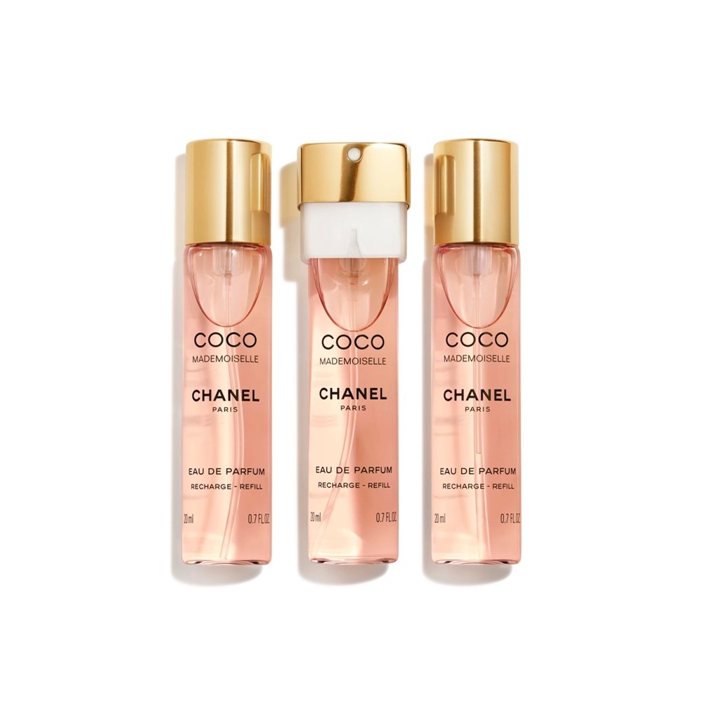 NEW IN PACKAGE!  Chanel Coco Mademoiselle set of 3 twist & spray refills